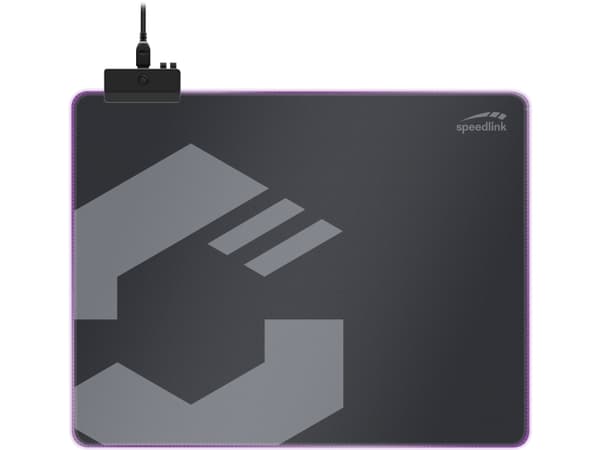 SPEEDLINK LEVAS LED, Svart, Mönstrad, USB-ström, Halksäkert underlag, Spelmusmatta