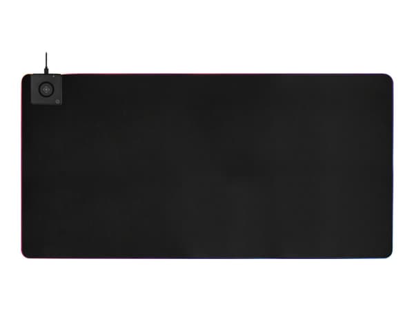 Deltaco GAM-124, Musta, Yksivärinen, Neopreeninen, USB-virta, Punainen/Vihreä/Sininen, Pelihiirimatto