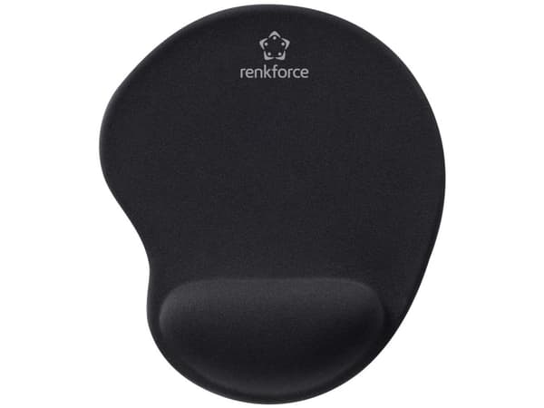 Renkforce RF-5044650, Svart, Monokromatiskt, Handledsstöd, Halksäkert underlag