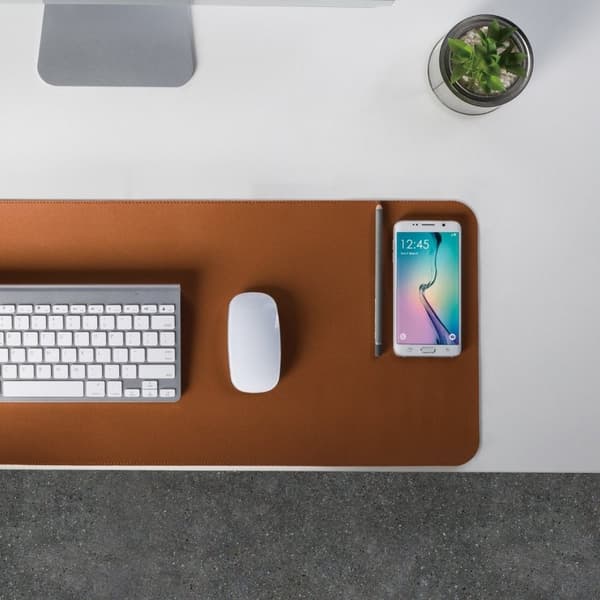 Alterzone Pad desktop hållbar vegansk läderyta, konjaksbruna
