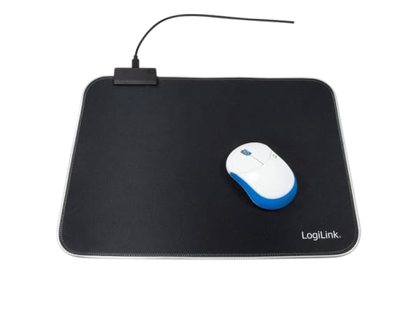 LogiLink ID0183, Musta, Yksivärinen, Polyesteri, Kumi, USB-virta, Useita, Pelihiirimatto