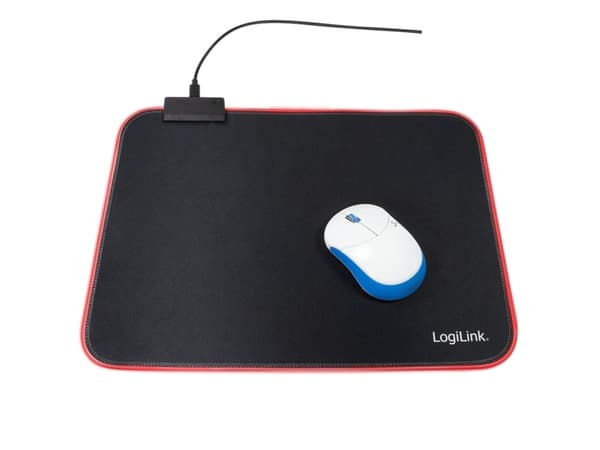 LogiLink ID0183, Musta, Yksivärinen, Polyesteri, Kumi, USB-virta, Useita, Pelihiirimatto