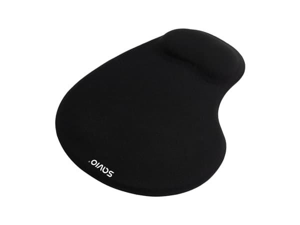 Savio MP-01B mouse pad black, Sort, Monokromatisk, Håndleddshvilepute