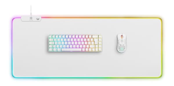 WHITE LINE WMP90 RGB musematte, 900x360x4mm, 13 LED-moduser, hvit