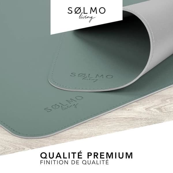 Slmo i Skrivbordskudde 85x40cm Med Musmatta i Läderimitation i Large Mat|Petroleum Blå-Grå.,|