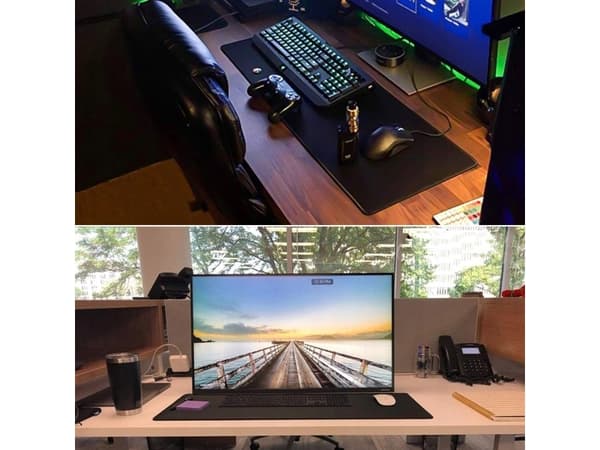 Varr Gaming Mousepad Mat, Size 780x280x3mm, Non Slip Natural Rubber Material, Water Proof, Rugged Look, Black