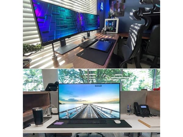 Varr Gaming Mousepad Mat, Size 780x280x3mm, Non Slip Natural Rubber Material, Water Proof, Rugged Look, Black