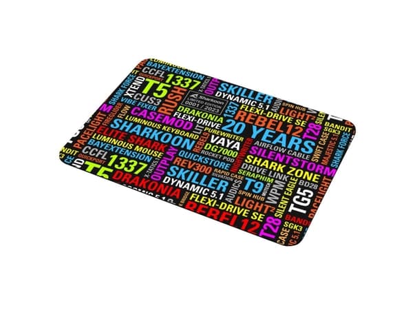Sharkoon 20 Years Mouse Mat, Multifärg, Bild, Gummi, Textil, Halksäkert underlag, Spelmusmatta