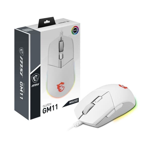 Mus MSI CLUTCH GM11 WHITE Hvid