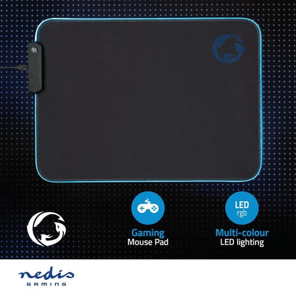 Nedis Gaming musmatta | Gummi / Mikrofiber | Svart