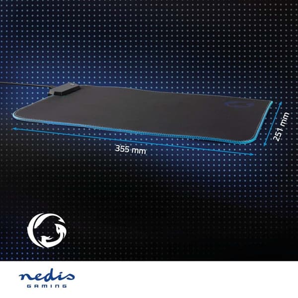 Nedis Gaming musmatta | Gummi / Mikrofiber | Svart