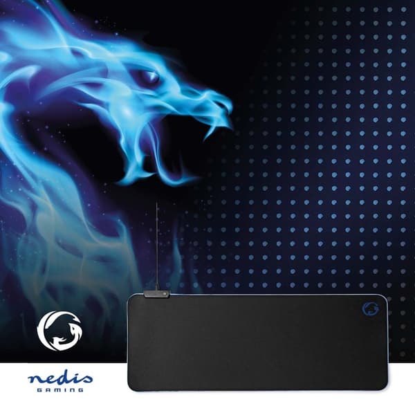 Nedis Gaming musemåtte | Gummi / Mikrofiber | Sort