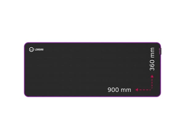 Lorgar LRG-GMP319, Musta, Purppura, Yksivärinen, Kumi, Liukumaton pohja, Pelihiirimatto