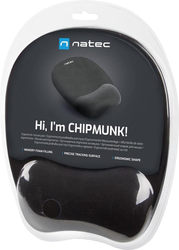 Natec Musmatta med skumfyllning CIPMUNK svart