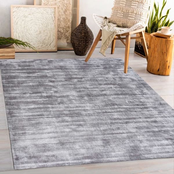 Handvävd viskostapet 90 x 150 cm - Grå - Tappeti 90 x 150 cm - Grå -