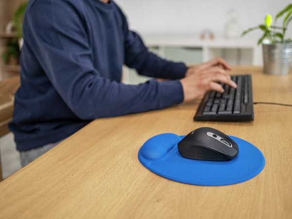Musmatta - TRUST - Bigfoot Blue - Anti-slip - Med handledsstöd - Microfiber och gel