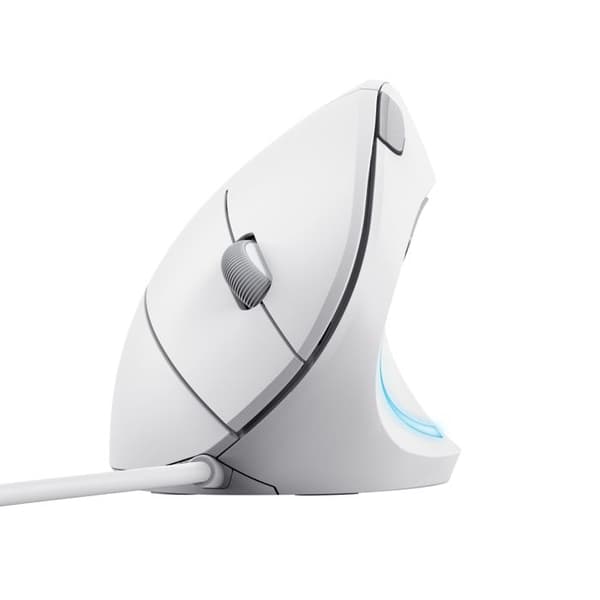 Ergonomisk Vertikal Mus - Trust - Verto - Kabel - 1000/1600 DPI - USB-kabel 1,5 m - Vit