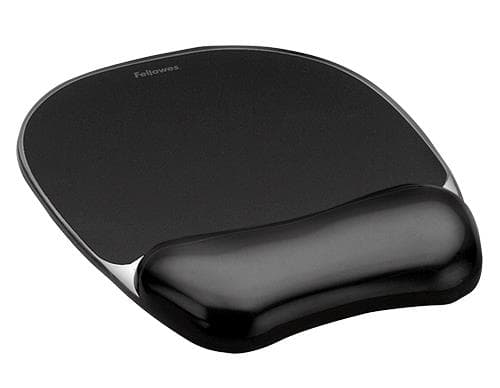 Fellowes | Mouse pad with wrist support CRYSTAL | Mouse pad with wrist pillow | 202 x 235 x 25  mm | Black