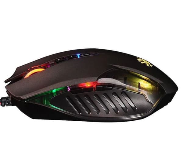 MOUSE A4tech, gaming, cu fir, USB, optic, 3200 dpi, butoane/scroll 8/1, iluminare, butoane programabile, negru, "Q50" (timbru verde 0.18 lei) Svart