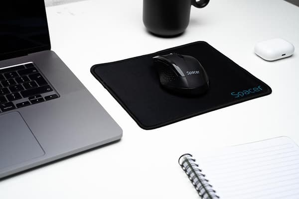 MousePAD SPACER, cauciuc si material textil, cusut pe margine, 220 x 180 x 2 mm, negru "SP-PAD-S" 45506698