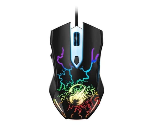 MOUSE Genius, "Scorpion Spear", gaming, cu fir, USB, optic, 1200 dpi, butoane/scroll 8/1, iluminare, butoane programabile, negru, "31040002400" (timbr