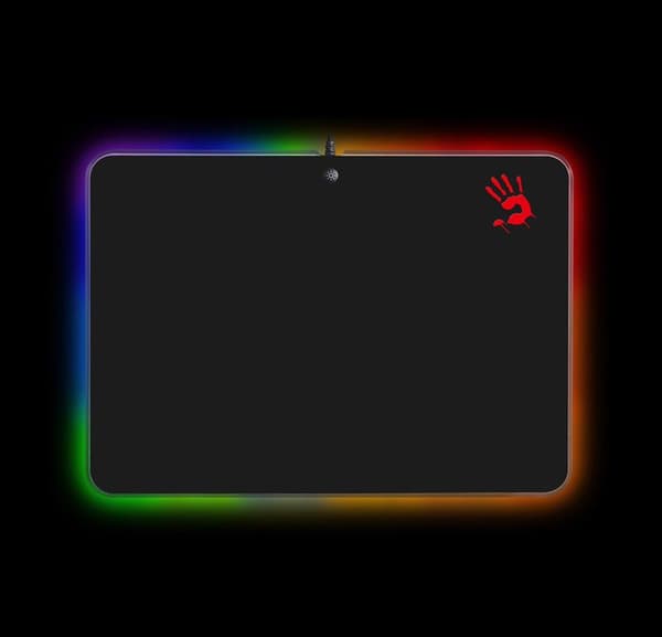Mouse PAD A4Tech, "RGB Gaming", gaming, cu led, cauciuc si material textil, 358 x 256 x 2.6 mm, negru, "MP-50RS"