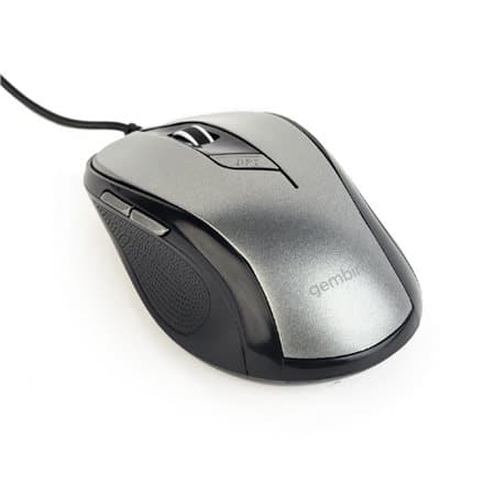 GEMBIRD MUS-6B-01-BG optical mouse 1600DPI USB Black spacegrey