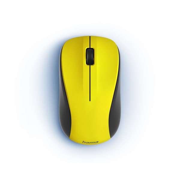 Hama "MW-300 V2" Optical 3-Button Wireless Mouse, HAMA-173023 Svart, Gul