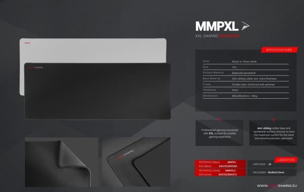 Mars Gaming MMPXL Gaming Mousepad XL / Dual Layer Nano - textured