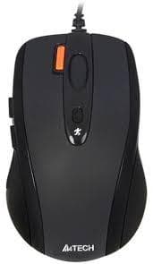 MOUSE A4tech, PC sau NB, cu fir, USB, optic, 1600 dpi, butoane/scroll 7/1, buton selectare viteza, negru, "N-70FX-BK" (timbru verde 0.18 lei) Svart