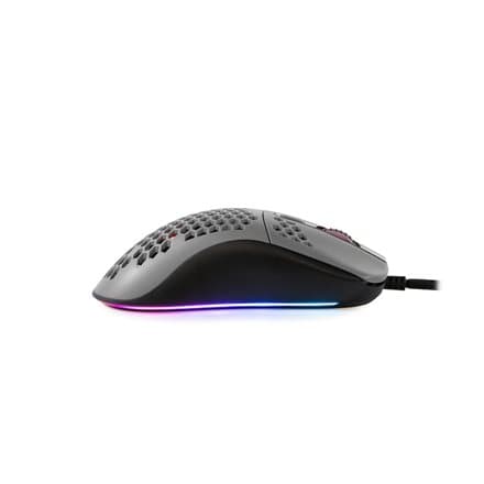 AROZZI herní myš FAVO Ultra Light Black-Grey/ drátová/ 16.000 dpi/ USB/ 7 tlačítek/ RGB/ černošedá