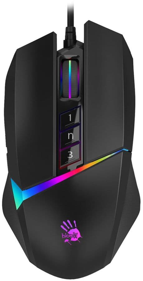 Gaming Mouse Bloody W60 Max Stone, Optical, Wired, USB, RGB, 10000cpi, 8btns