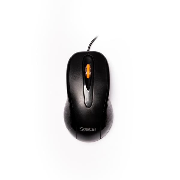 MOUSE  Spacer, PC sau NB, cu fir, USB, optic, 1000 dpi, butoane/scroll 3/1, , negru, "SPMO-F01" (timbru verde 0.18 lei)