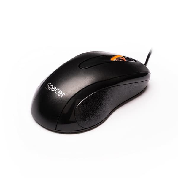 MOUSE  Spacer, PC sau NB, cu fir, USB, optic, 1000 dpi, butoane/scroll 3/1, , negru, "SPMO-F01" (timbru verde 0.18 lei) Sort