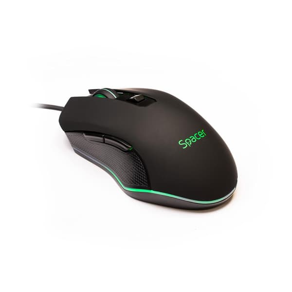 MOUSE  Spacer - gaming, gaming, cu fir, USB, optic, 7200 dpi, butoane/scroll 6/1, iluminare, negru, "SP-GM-01" (timbru verde 0.18 lei)
