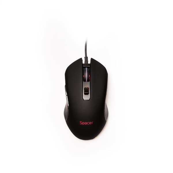 MOUSE  Spacer - gaming, gaming, cu fir, USB, optic, 7200 dpi, butoane/scroll 6/1, iluminare, negru, "SP-GM-01" (timbru verde 0.18 lei)