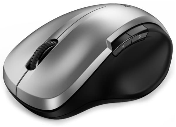 GENIUS Ergo 8200S Silver/ 1200 dpi/ bezdrátová/ USB Type-C/ 5tlačítek/ tichá/ BlueEye senzor/ stříbrná