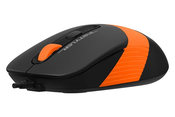MOUSE A4tech, "FM10", PC sau NB, cu fir, USB, optic, 1600 dpi, butoane/scroll 4/1, , negru / portocaliu, "FM10 Orange" (timbru verde 0.18 lei) Sort, Orange