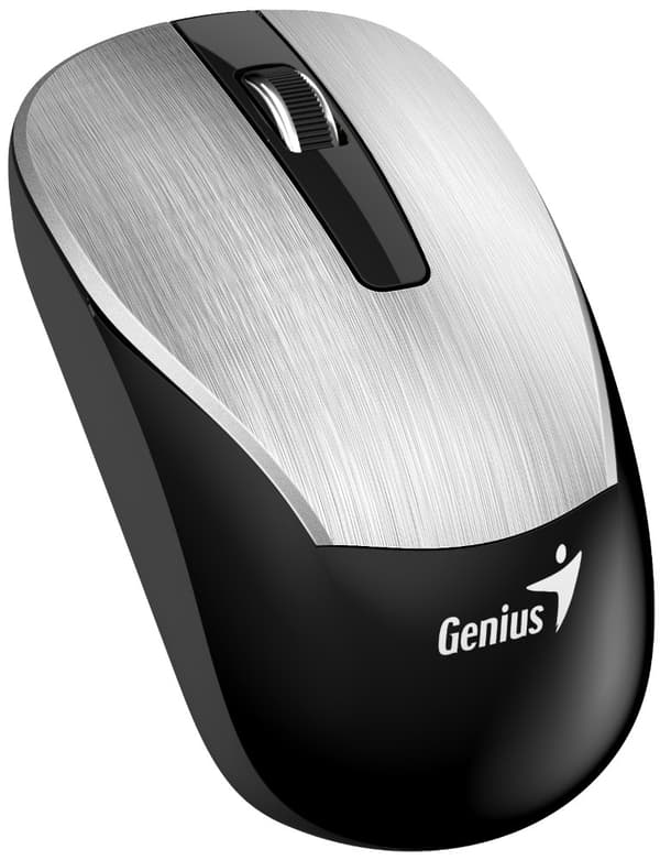 MOUSE Genius, "ECO-8015", PC sau NB wireless, 2.4GHz, optic, 1600 dpi, butoane/scroll 3/1, argintiu, "31030011411" (timbru verde 0.18 lei)