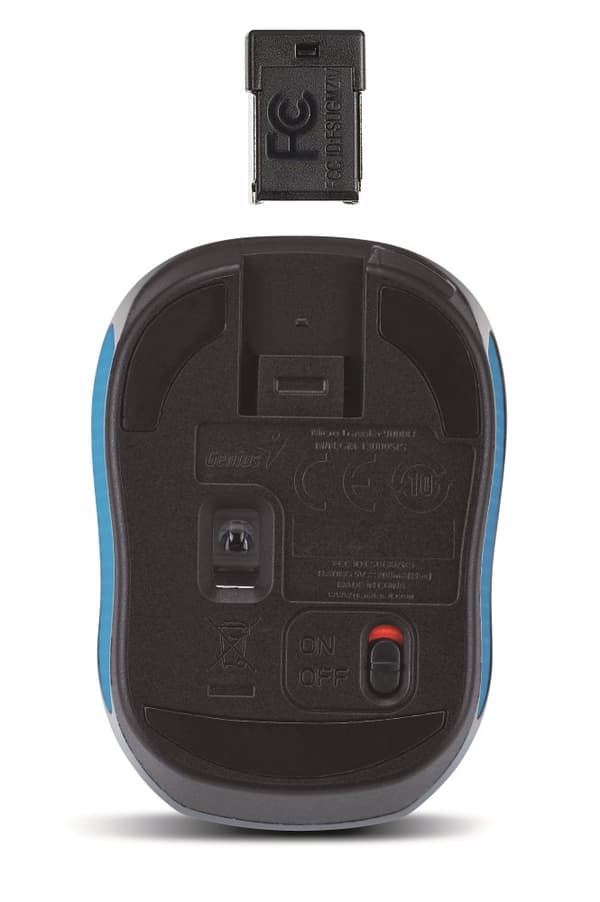 MOUSE Genius, "Micro Traveler 9000R", PC sau NB, wireless, 2.4GHz, infrarosu, 1200 dpi, butoane/scroll 3/1, , albastru, "31030020401" (timbru verde 0.