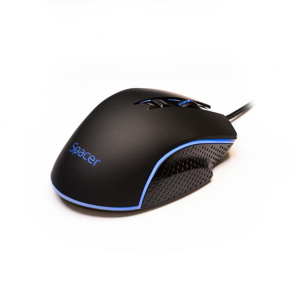 MOUSE Spacer - gaming, gaming, cu fir, USB, optic, 8.000 DPI, butoane/scroll 7/1, iluminare RGB, negru, "SPGM-PULSAR-SPEED" (timbru verde 0.18 lei)