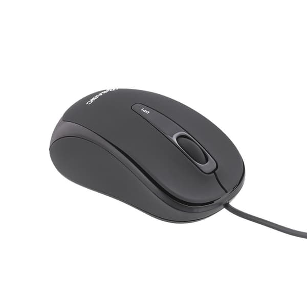 Mouse cu fir Tellur basic, mini, negru