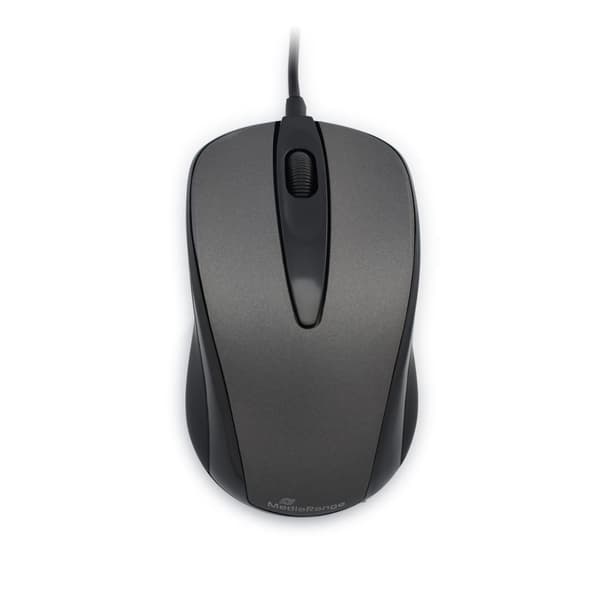MOUSE USB OPTICAL BLACK/GREY/MROS201 MEDIARANGE Svart, Grå