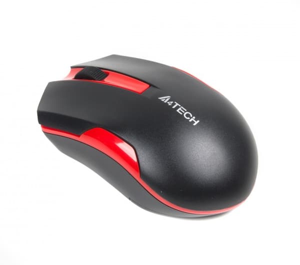 A4Tech G3-200N mouse Ambidextrous RF Wireless Optical 1000 DPI musta, Punainen