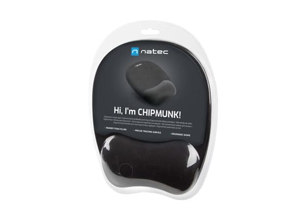 Natec Musemåtte med skumfyld CHIPMUNK sort