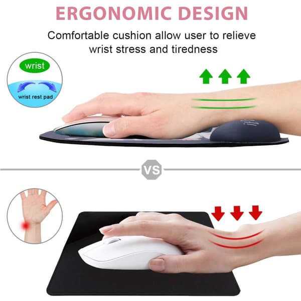 INF Musematte med ergonomisk håndleddsstøtte Flerfarget