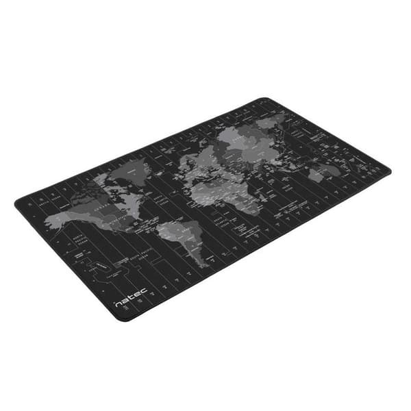 Natec Hiirimatto Time Zone Map 800 X 400 Mm Musta