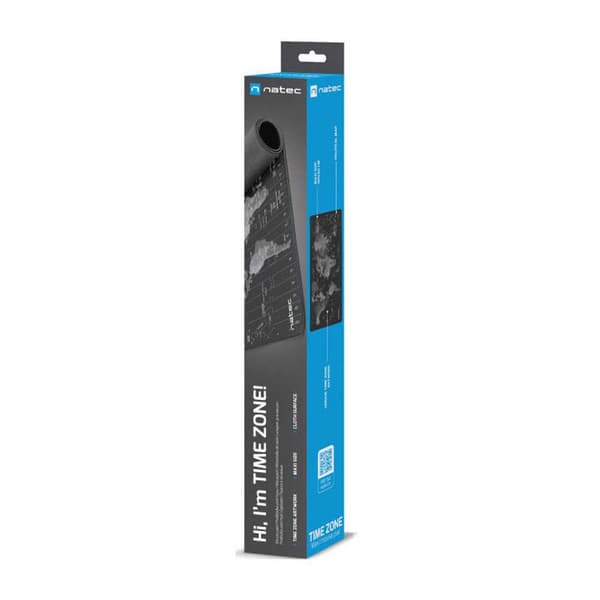 Natec Hiirimatto Time Zone Map 800 X 400 Mm Musta