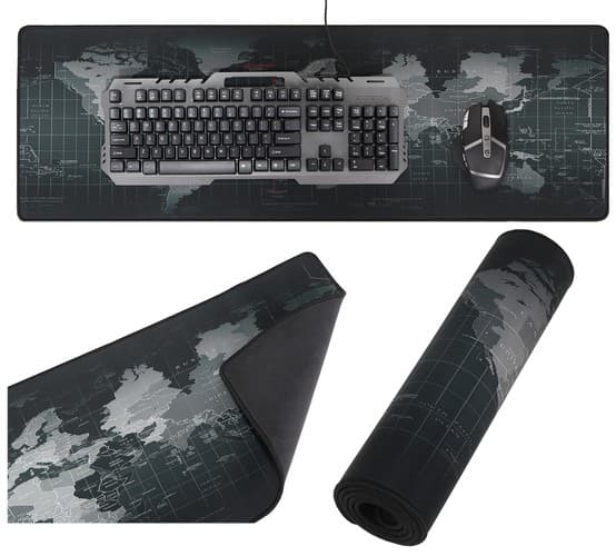 Musmatta Stor - Gaming - 90x30cm - Världskarta