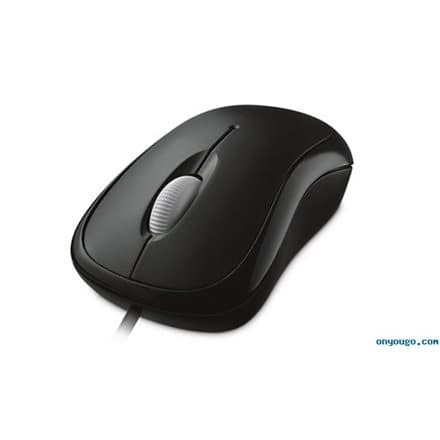 MOUSE MICROSOFT, "Basic", PC sau NB, cu fir, USB, optic, 800 dpi, butoane/scroll 3/1, , negru, "4YH-00007" (timbru verde 0.18 lei) Svart